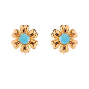 Truquoise & Smoky Quartz Flower Earrings